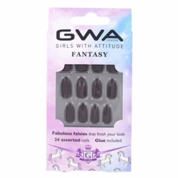GWA Girls With Attitude Fantasy Purple Glitter Nails (False Nails)